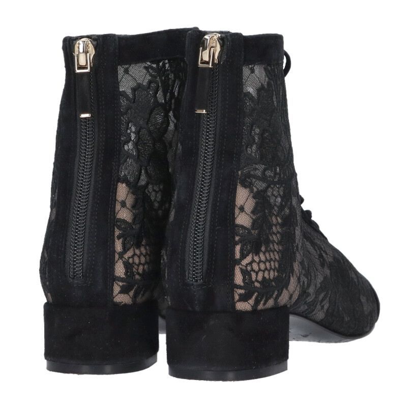 Dior Naughtily-d Flower Lace Short Boots 37.5 Black — view 2