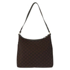 Gucci GG Pattern Brown Gold Nylon Shoulder Bag — view 2