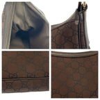 Gucci GG Pattern Brown Gold Nylon Shoulder Bag — view 5