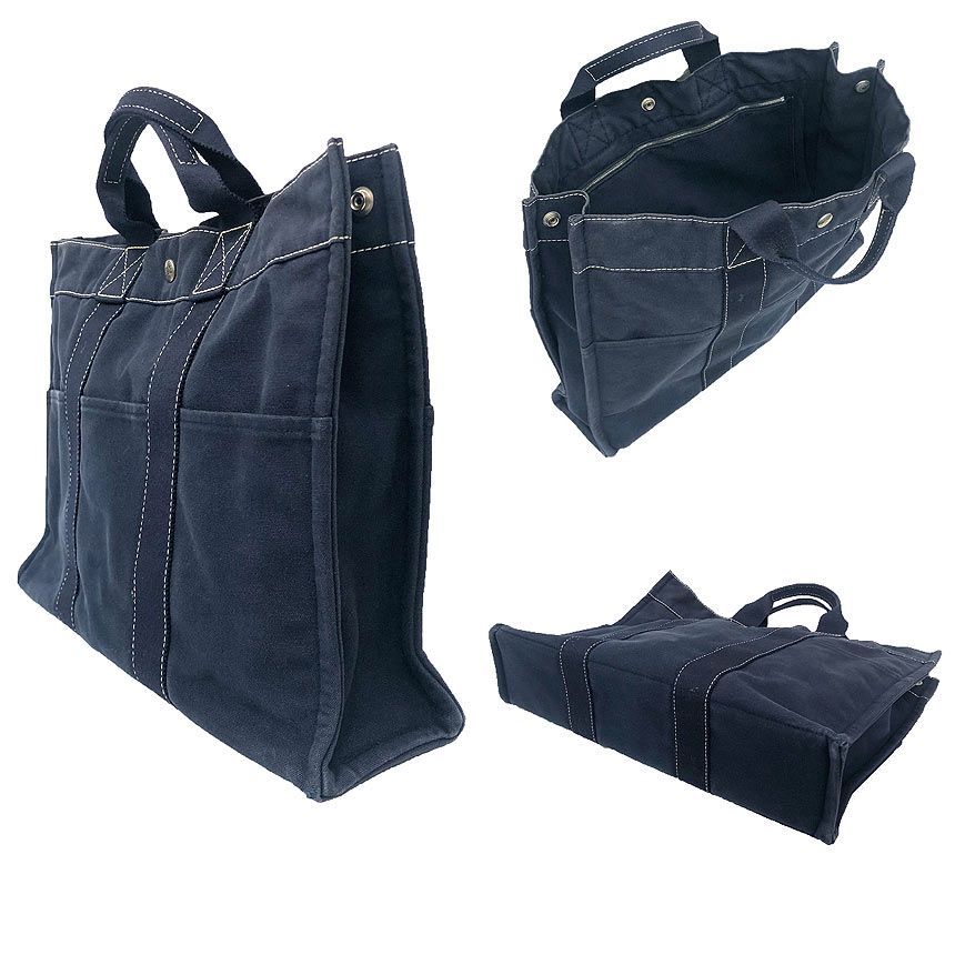 Hermes Sac Deauville MM Tote Canvas Navy — view 2