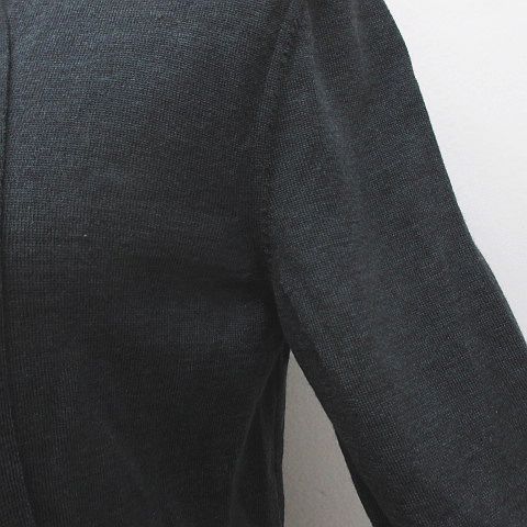 Celine Long Sleeve Knit Sweater L Gray Dark Scarf Color Pleats Made In Italy — view 5
