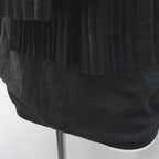 Celine Long Sleeve Knit Sweater L Gray Dark Scarf Color Pleats Made In Italy — view 6