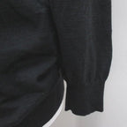 Celine Long Sleeve Knit Sweater L Gray Dark Scarf Color Pleats Made In Italy — view 7