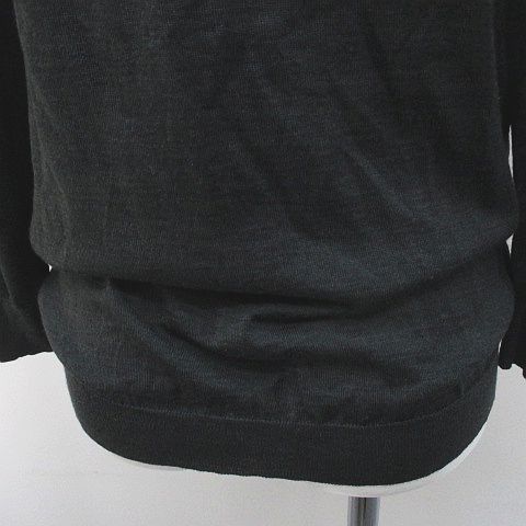 Celine Long Sleeve Knit Sweater L Gray Dark Scarf Color Pleats Made In Italy — view 8