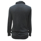 Celine Long Sleeve Knit Sweater L Gray Dark Scarf Color Pleats Made In Italy — view 2