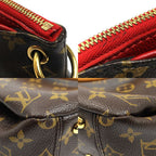Louis Vuitton Pallas BB Shoulder Bag Monogram Brown Red — view 7