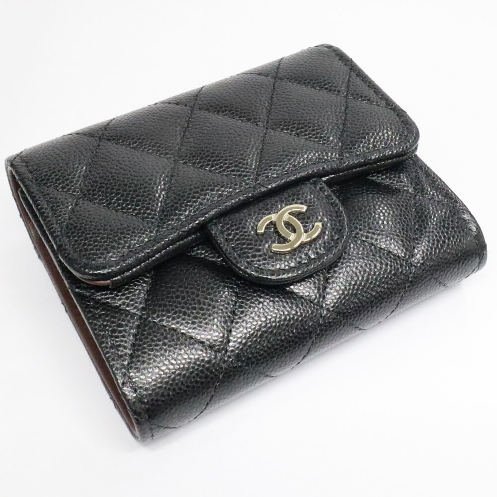 Chanel Classic Small Flap Wallet Black Caviar Leather — view 3