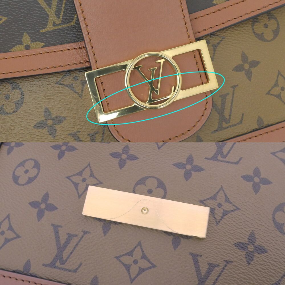 Louis Vuitton Monogram Reverse Dauphine MM Shoulder Bag Brown — view 7