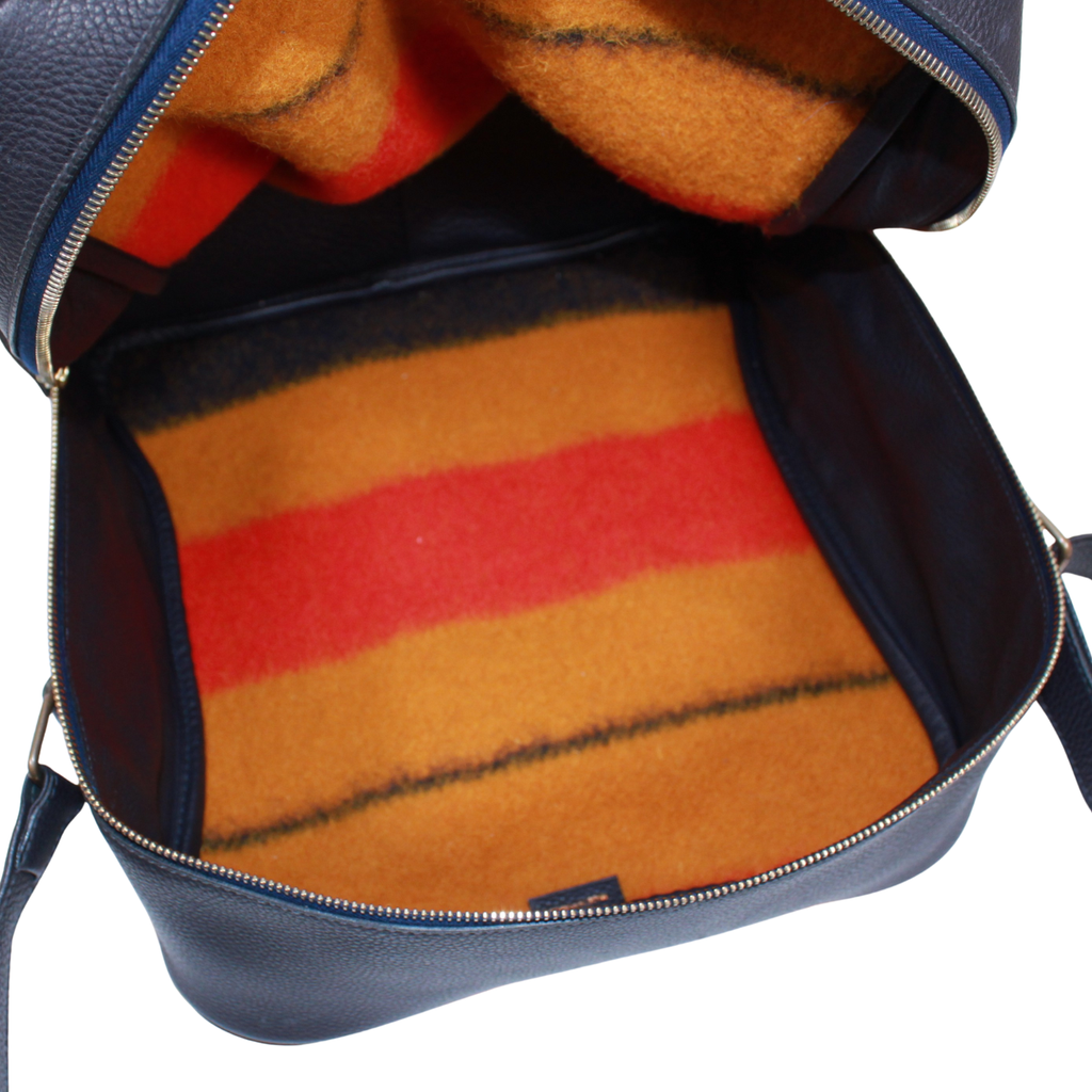 Hermes Victoria Leather Wool Yellow Orange Navy Shoulder Bag Gold — view 7