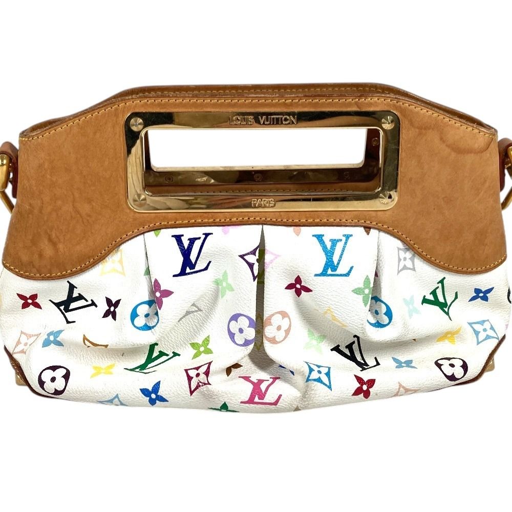 Louis Vuitton Handbag Judy PM Monogram Multicolor Canvas Bronze White — view 6