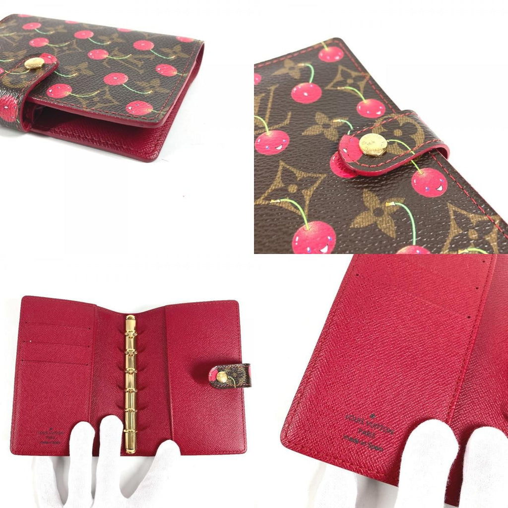 Louis Vuitton Notebook Cover Agenda PM Monogram Cherry Canvas Brown — view 8