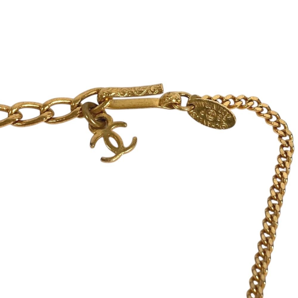 Chanel Necklace Soccer Ball Logo CC Metal White — view 5