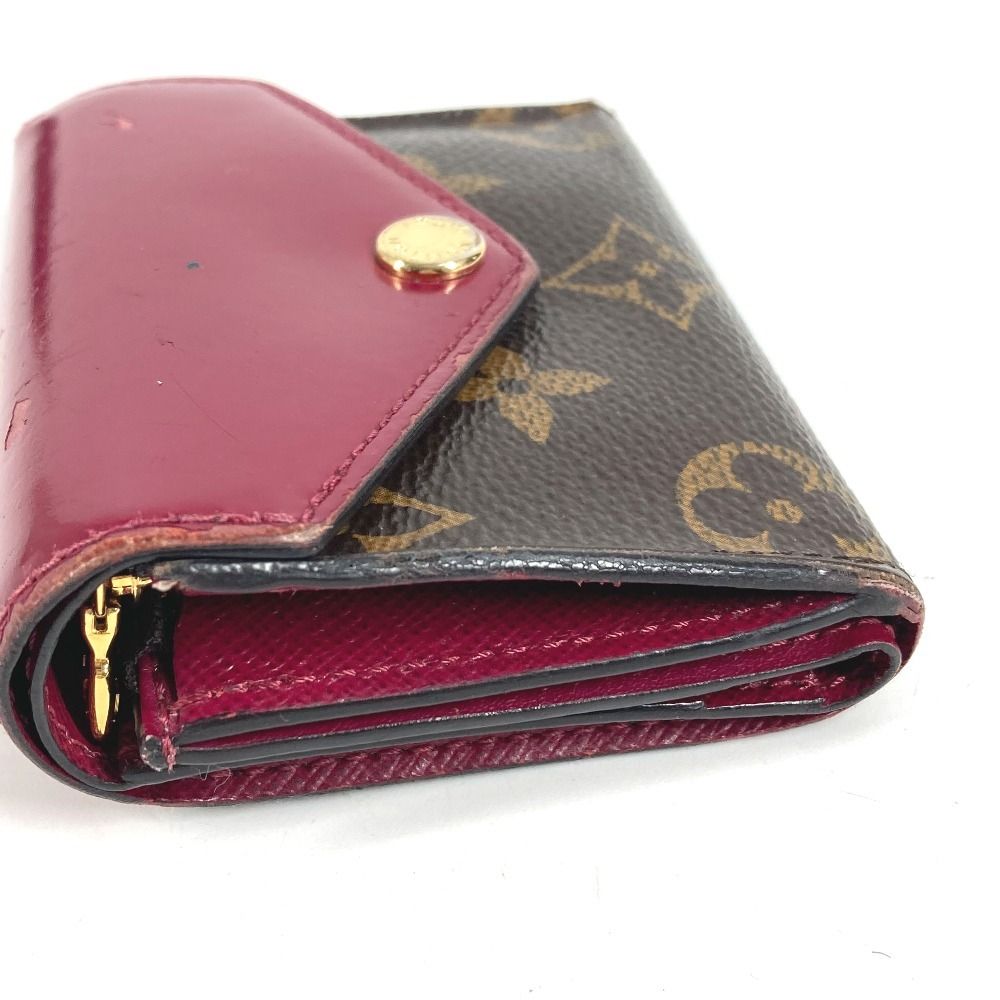Louis Vuitton Trifold Wallet Portefeuille Zoe Monogram Canvas Fuchsia Brown — view 3