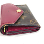 Louis Vuitton Trifold Wallet Portefeuille Zoe Monogram Canvas Fuchsia Brown — view 3