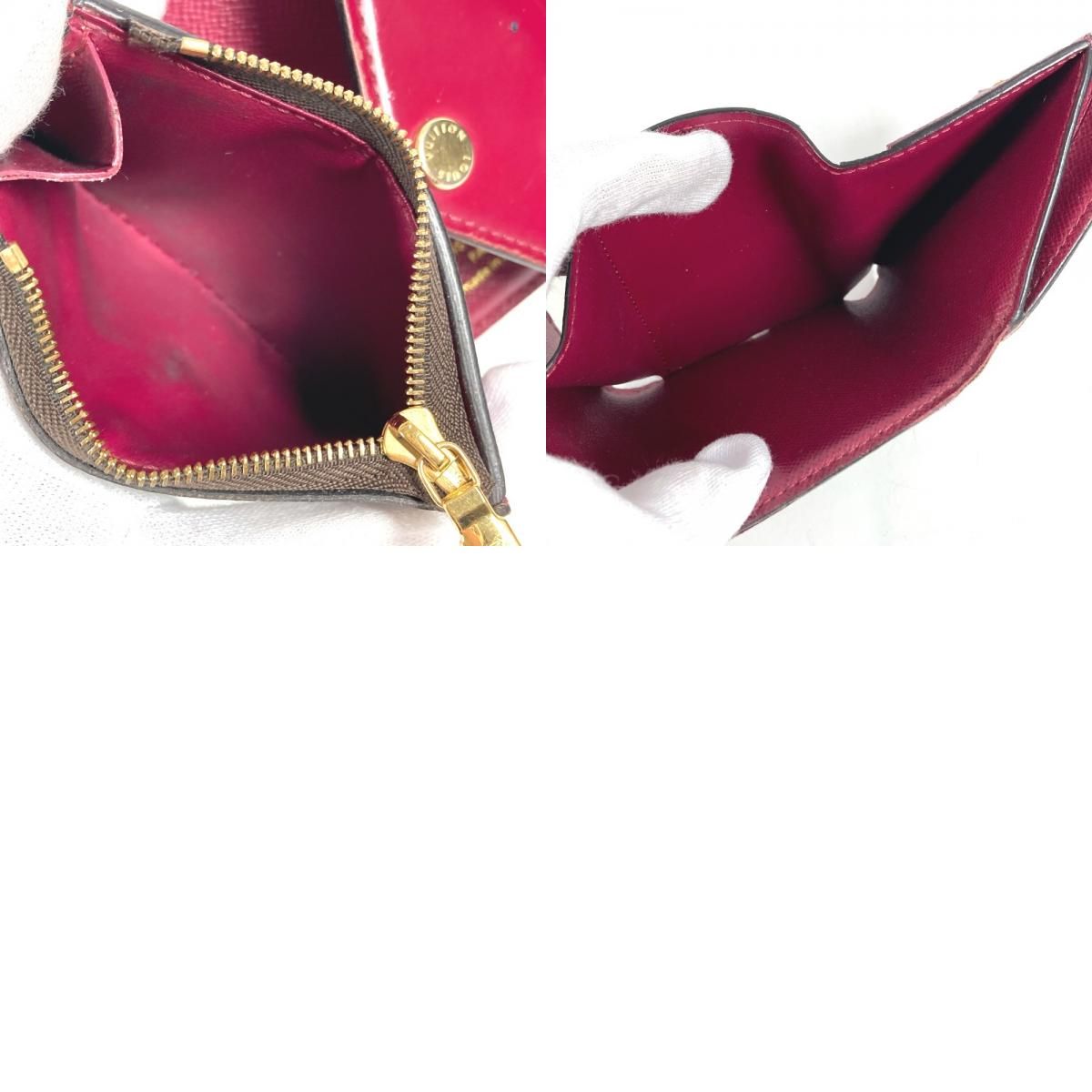 Louis Vuitton Trifold Wallet Portefeuille Zoe Monogram Canvas Fuchsia Brown — view 9