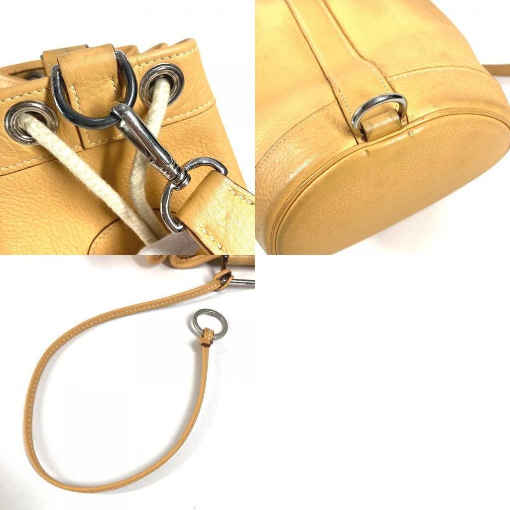Hermes Shoulder Bag Lunch Taurillon Clemence Yellow Beige — view 9
