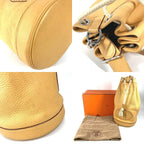 Hermes Shoulder Bag Lunch Taurillon Clemence Yellow Beige — view 7