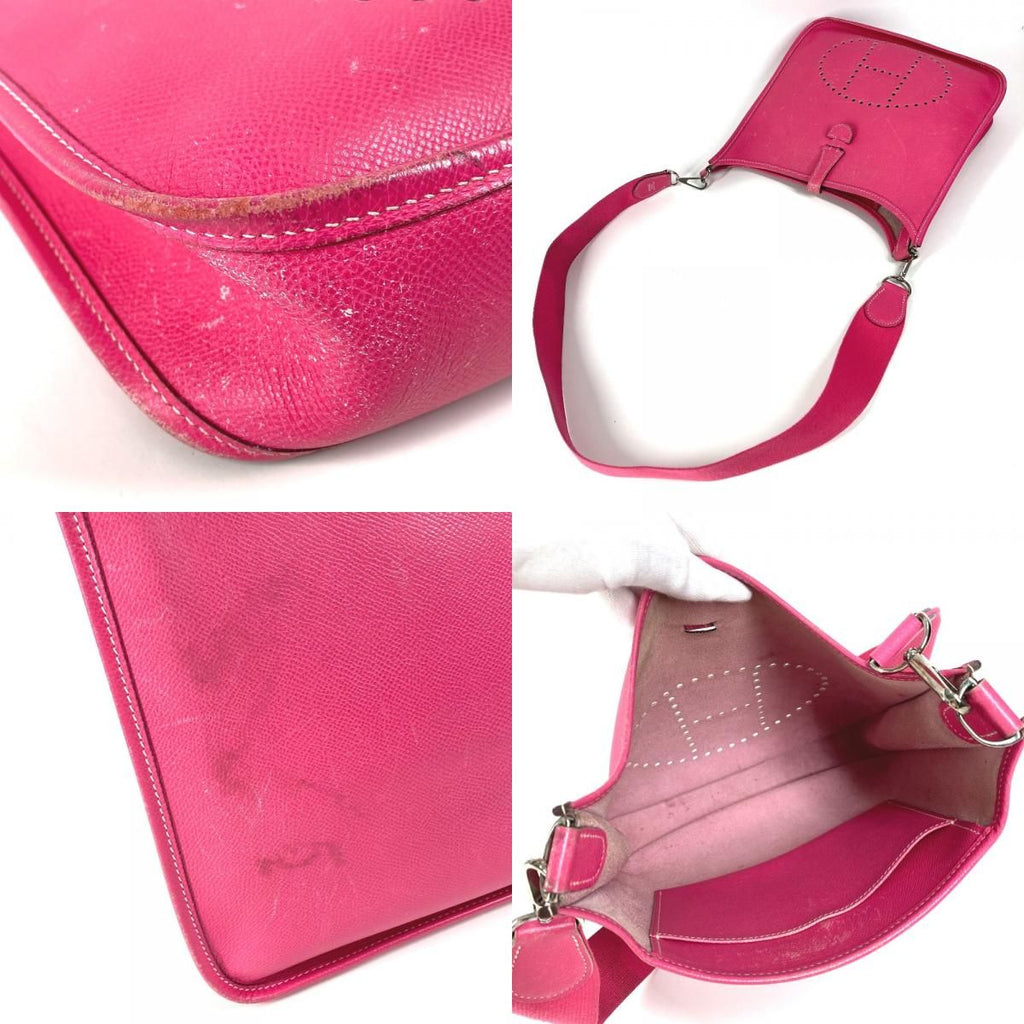 Hermes Shoulder Bag Evelyne 1 PM Epsom Rose Tyrian Pink — view 7