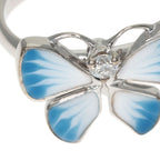 Dior Butterfly Motif Diamond Pinky Ring 18k White Gold — view 8