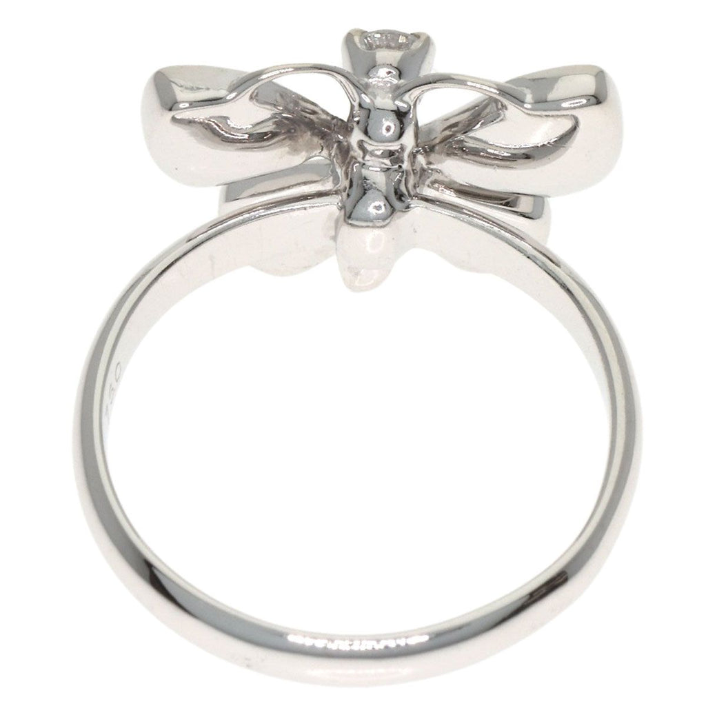 Dior Butterfly Motif Diamond Pinky Ring 18k White Gold — view 5