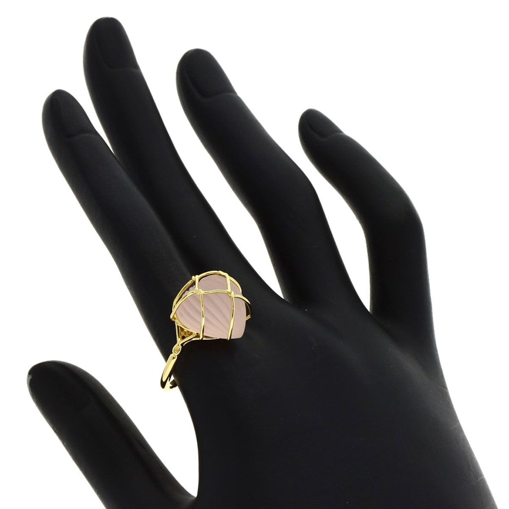 Dior Rose Quartz Ring 18k Yellow Gold Ring — view 8