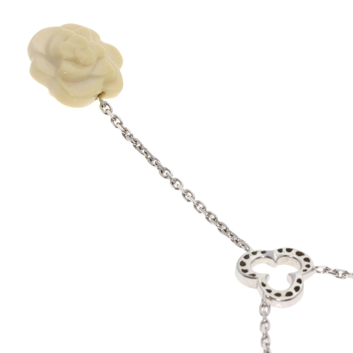 Chanel Camellia Diamond Necklace 18k White Gold — view 2