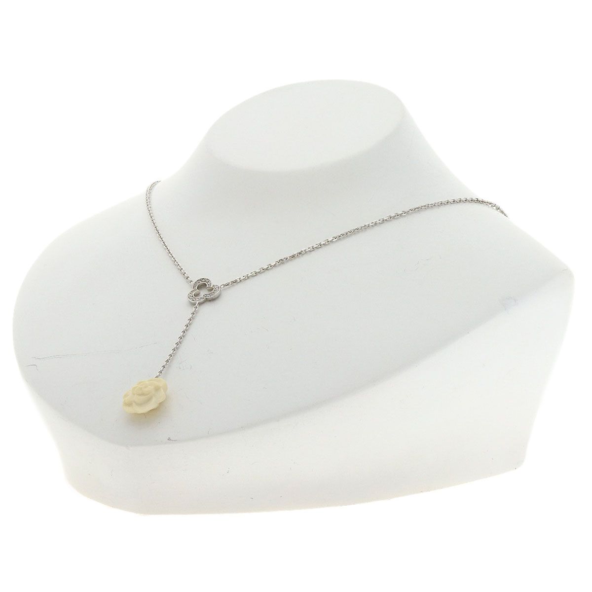 Chanel Camellia Diamond Necklace 18k White Gold — view 5