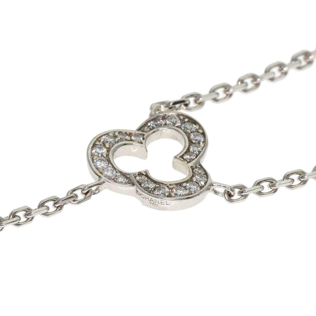 Chanel Camellia Diamond Necklace 18k White Gold — view 6
