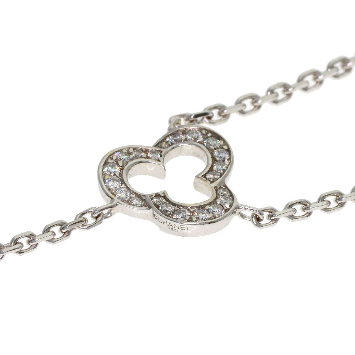 Chanel Camellia Diamond Necklace 18k White Gold — view 6