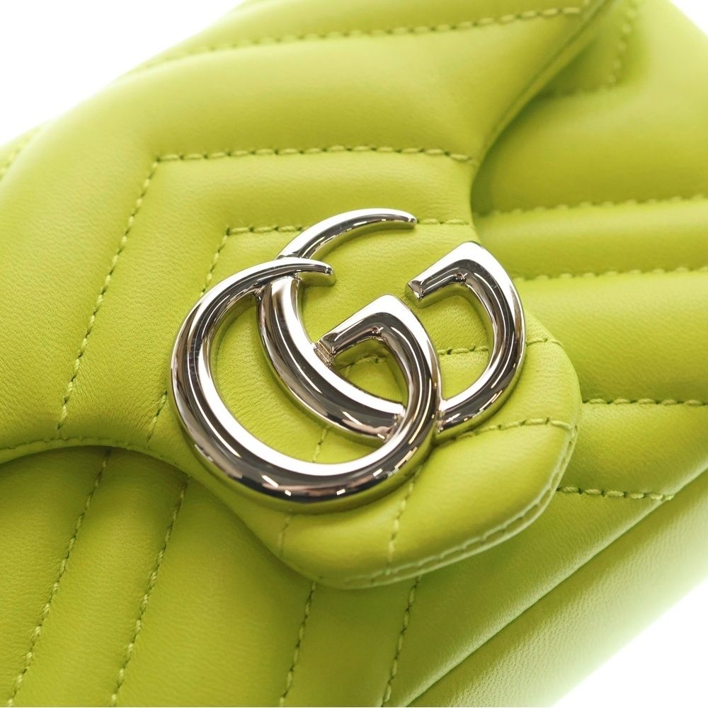 Gucci GG Marmont Quilting Chain Mini Bag Quilted Yellow — view 5