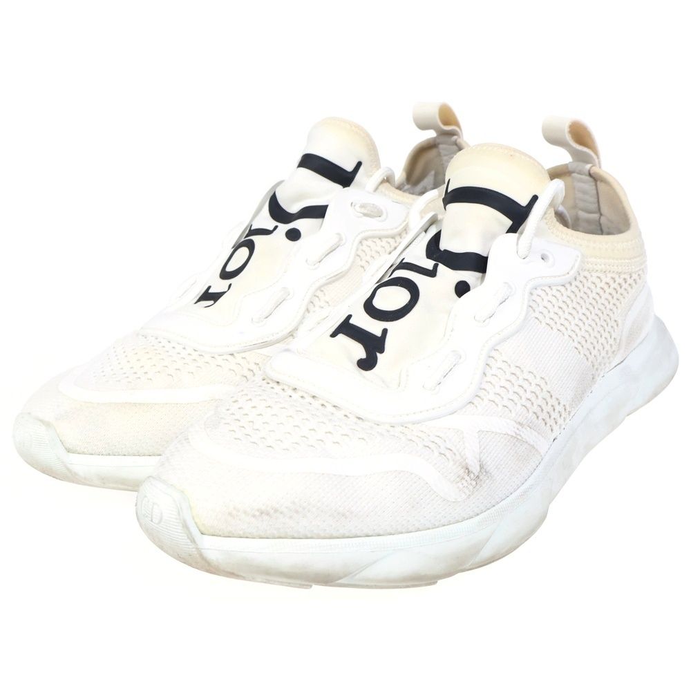 Dior Front Logo Lace Up Low Cut Sneakers White — view 2