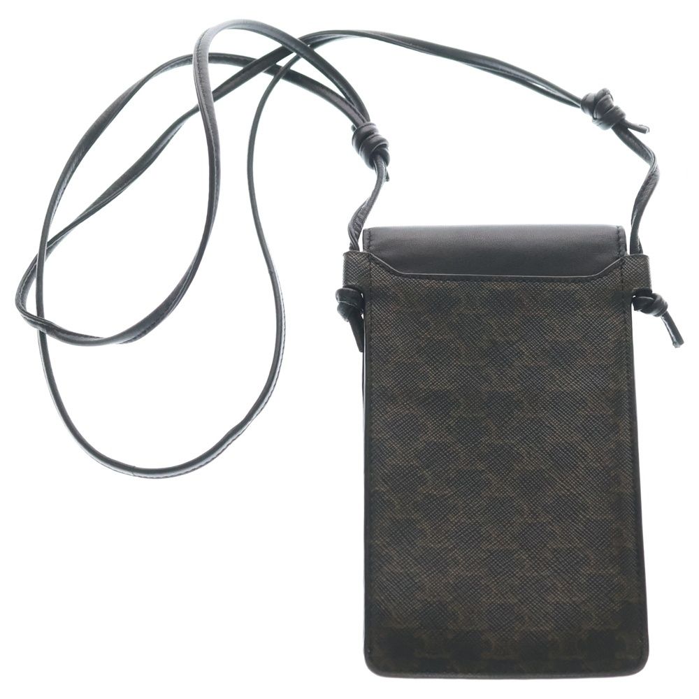 Celine Triomphe Phone Pouch Mini Shoulder Bag Black Leather — view 2