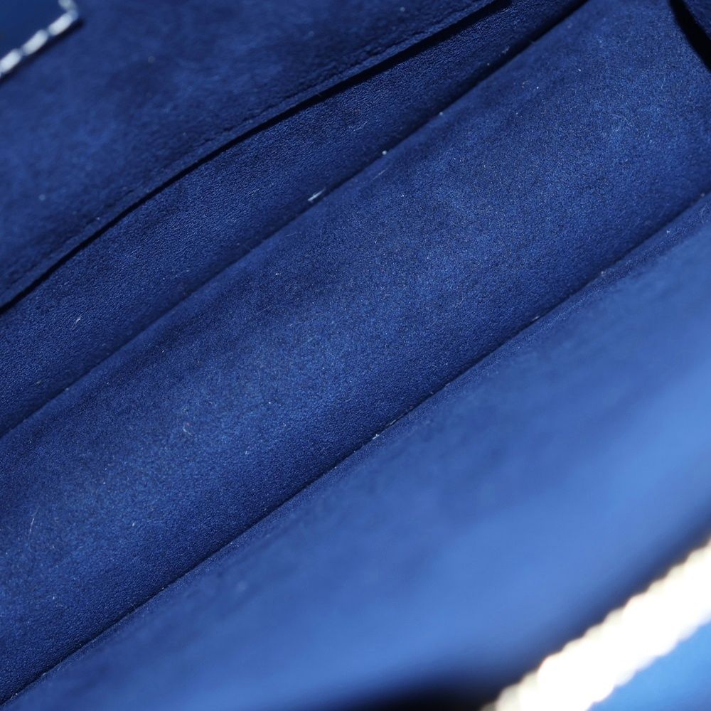 Louis Vuitton Monogram Jacquard Denim Dauphine MM Shoulder Bag Navy Leather Gold — view 4