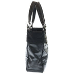 Chanel Paris Biarritz PM Quilted Tote Black Leather Canvas Silver — view 3