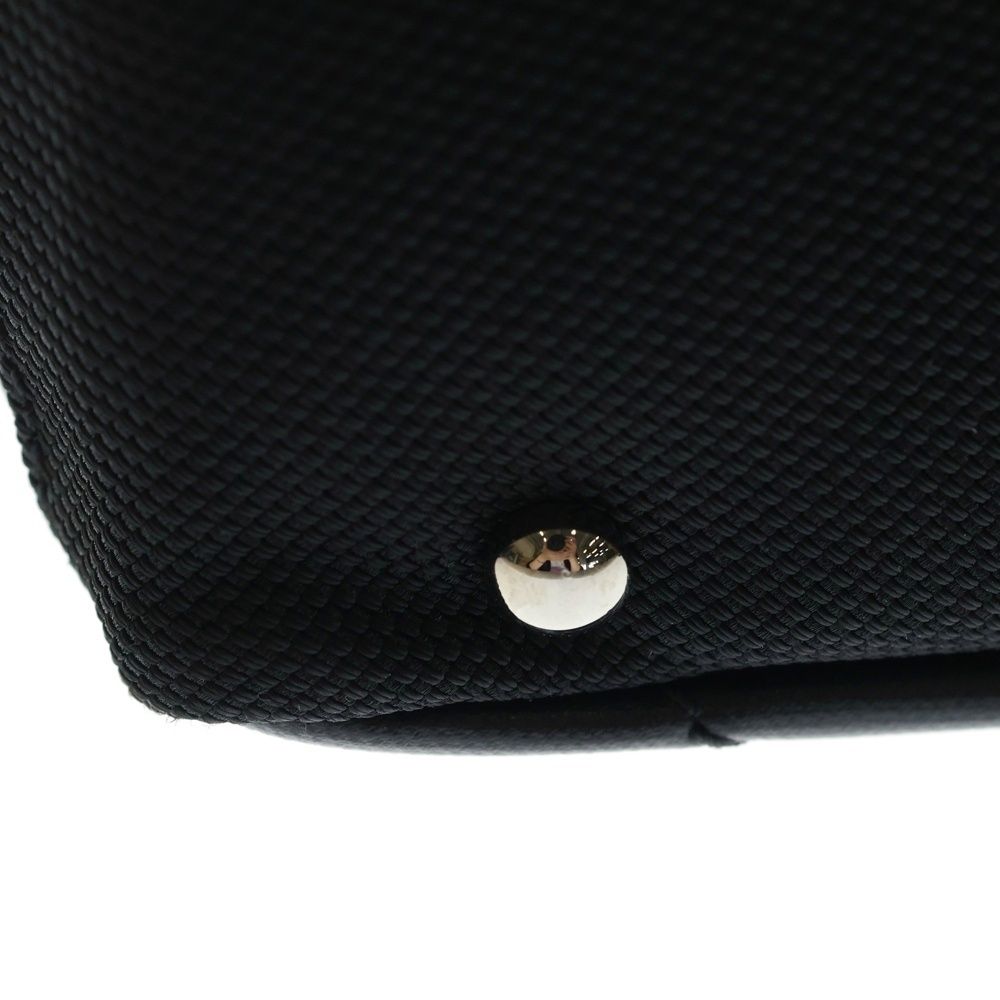 Chanel Paris Biarritz PM Quilted Tote Black Leather Canvas Silver — view 5