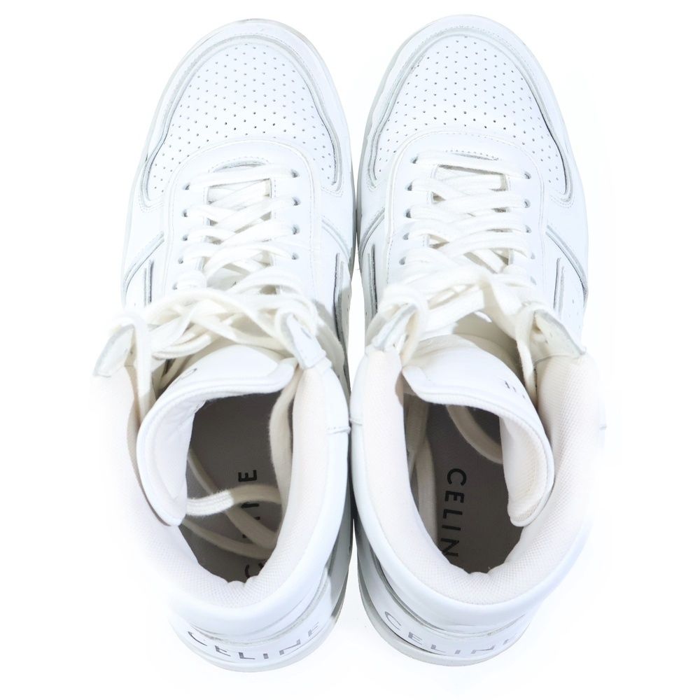 Celine Trainer Leather High Cut Sneakers White — view 4