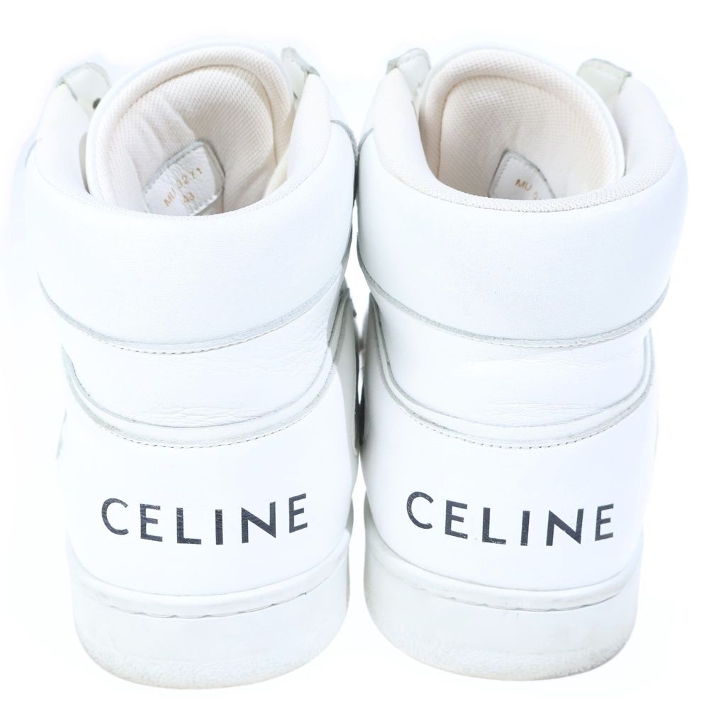 Celine Trainer Leather High Cut Sneakers White — view 3