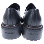 Prada Triangle Logo Oxford Leather Loafers Black — view 3