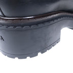 Prada Triangle Logo Oxford Leather Loafers Black — view 6