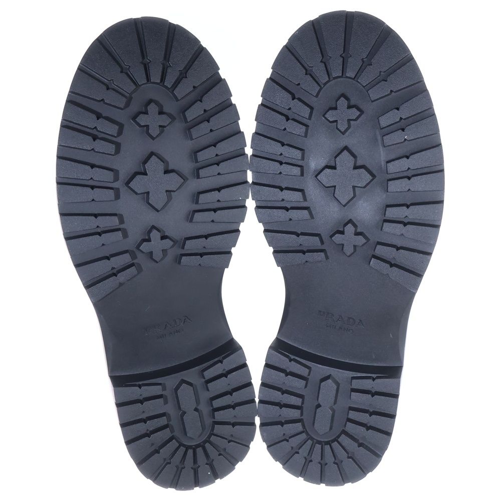 Prada Triangle Logo Oxford Leather Loafers Black — view 5