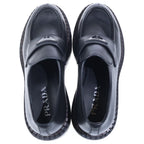 Prada Triangle Logo Oxford Leather Loafers Black — view 4