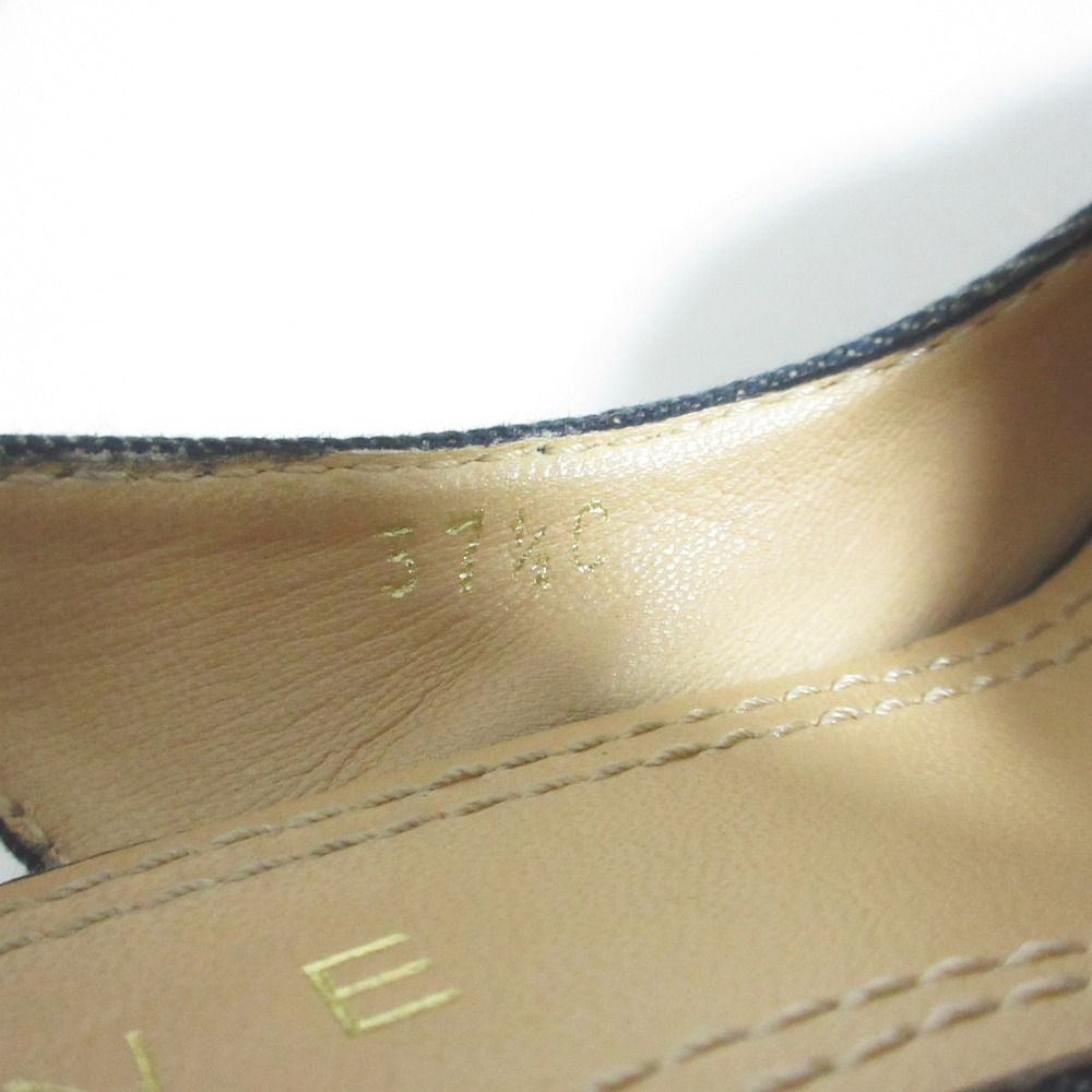 Celine Denim Ribbon Back Strap Sandals 37.5 Indigo — view 8