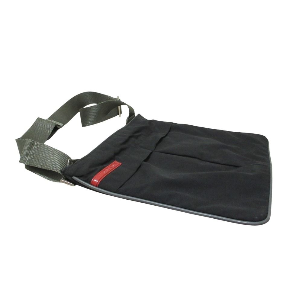 Prada Sports Vintage Nylon Shoulder Bag Black — view 6