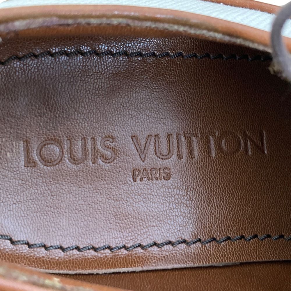 Louis Vuitton Leather Canvas Business Shoes Brown Ecru — view 7