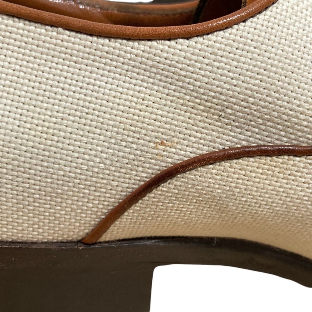 Louis Vuitton Leather Canvas Business Shoes Brown Ecru — view 9