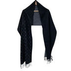 Louis Vuitton Echarpe Monogram Gradient Fringe Scarf Black Gray — view 3