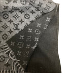 Louis Vuitton Echarpe Monogram Gradient Fringe Scarf Black Gray — view 2