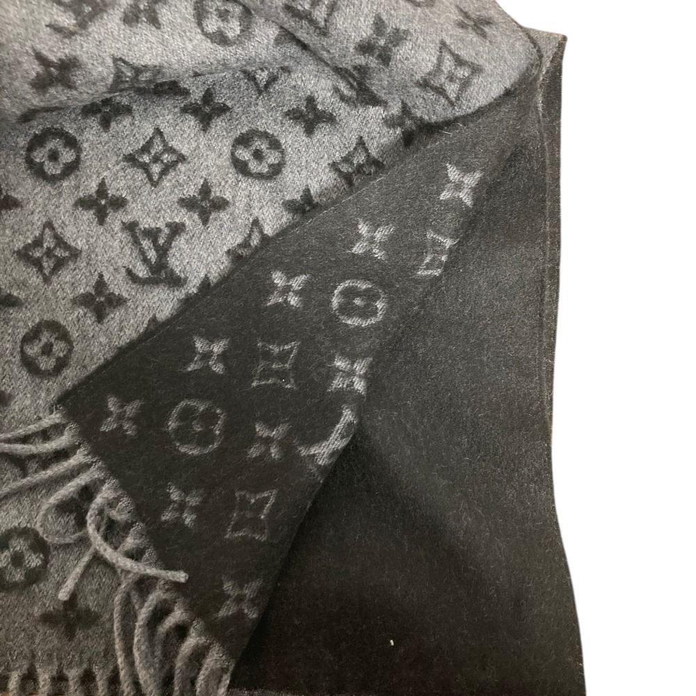 Louis Vuitton Echarpe Monogram Gradient Fringe Scarf Black Gray — view 2