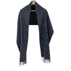 Louis Vuitton Echarpe Monogram Gradient Fringe Scarf Black Gray — view 4