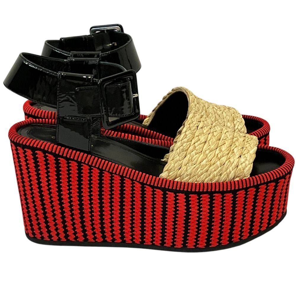 Celine Phoebe Philo Era Platform Ankle Belt Sandals 35 Red — view 4